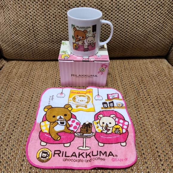 [NEW] Rilakkuma Mug Coffee Mug Tea Cup and Rilakkuma Handkerchief Hand Towel Set - Picture 4 of 10
